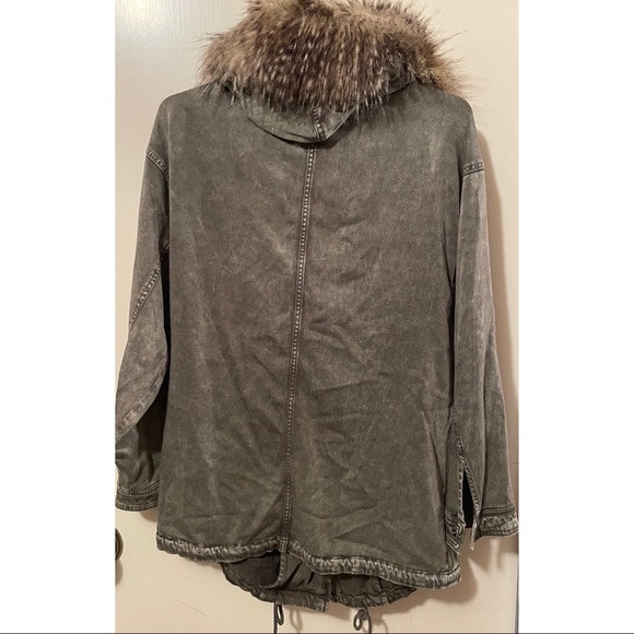 Splendid Dune Sateen Anorak Faux Fur Hood Jacket - Picture 7 of 13